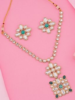 Estele - Gold Plated Traditional Kundan Necklace Set for Women